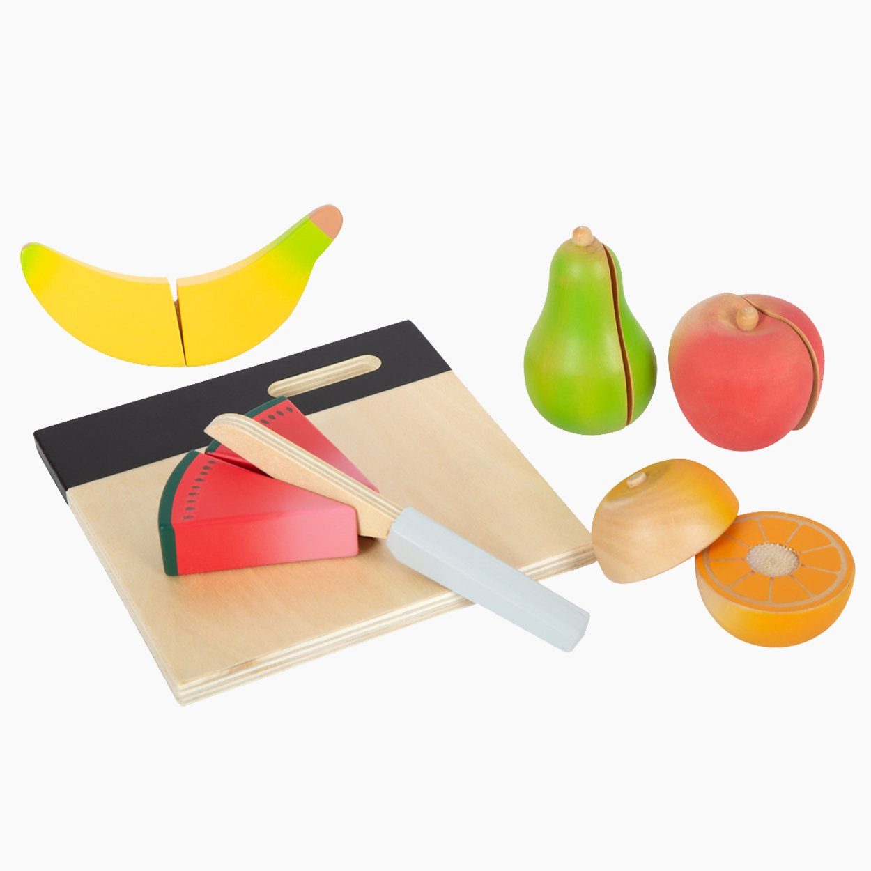 Small Foot Kinder-Küchenset Schneide-Set Obst, (packung, 12-tlg., set), besonders realitätsnah spielen,mit Klettfunktion