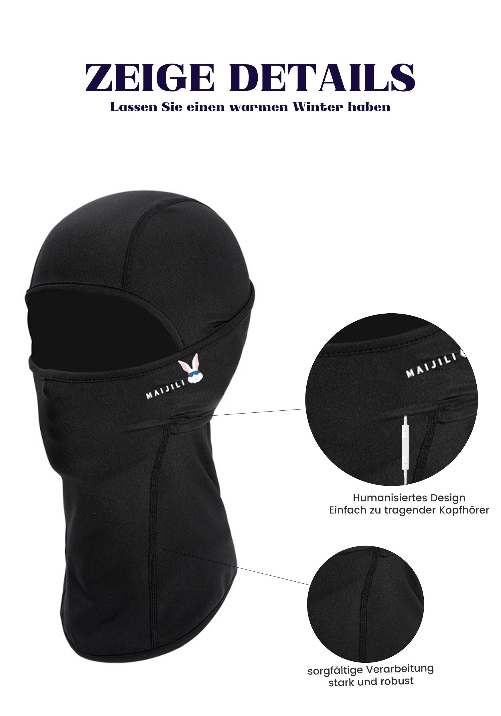 Skimaske Sturmhaube Schutz MAGICSHE Schwarz für UV-Strahlen Umfassenden Widersteht