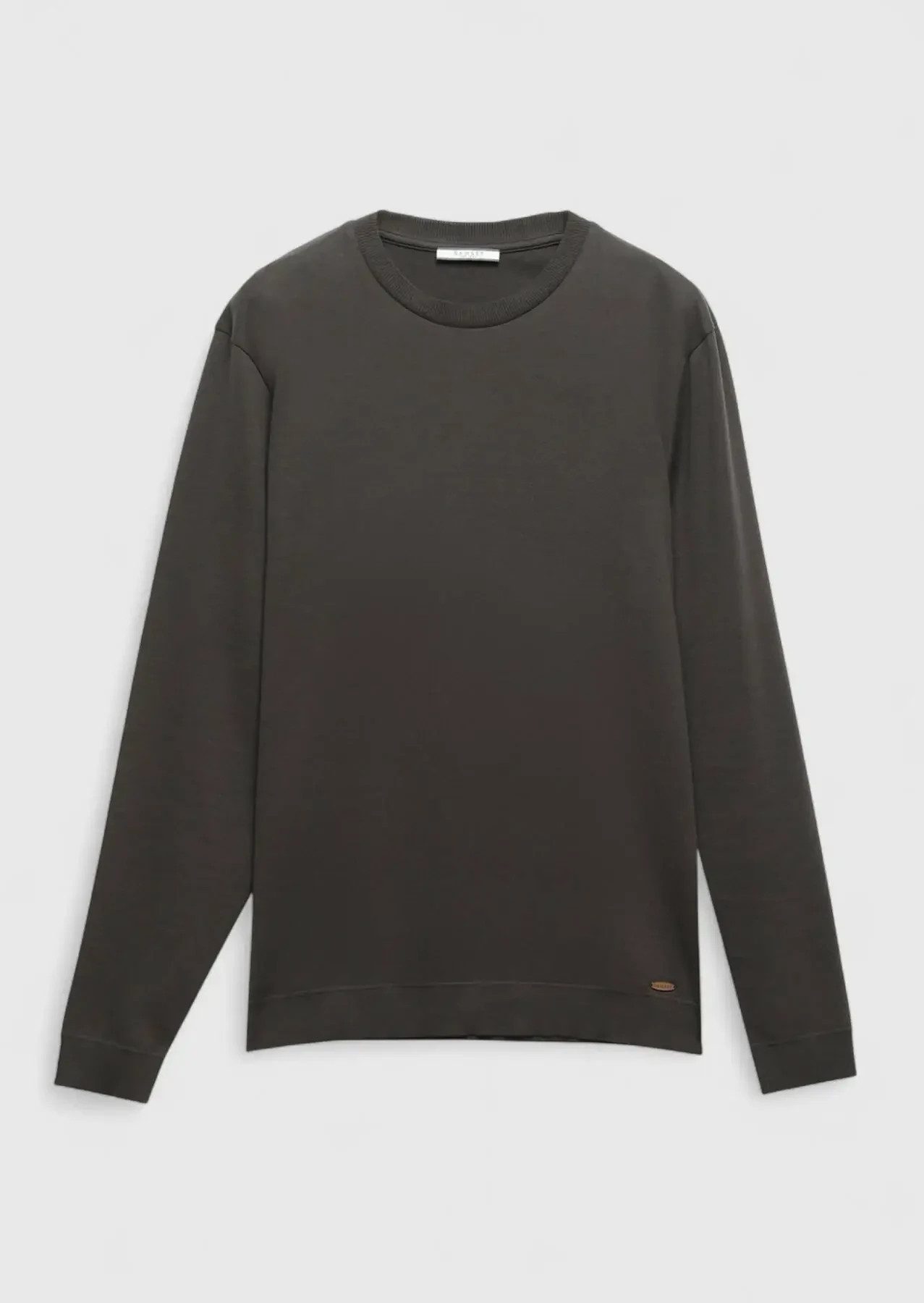 RAMSEY Sweatshirt Braunes, schlichtes Sweatshirt mit Rundhalsausschnitt