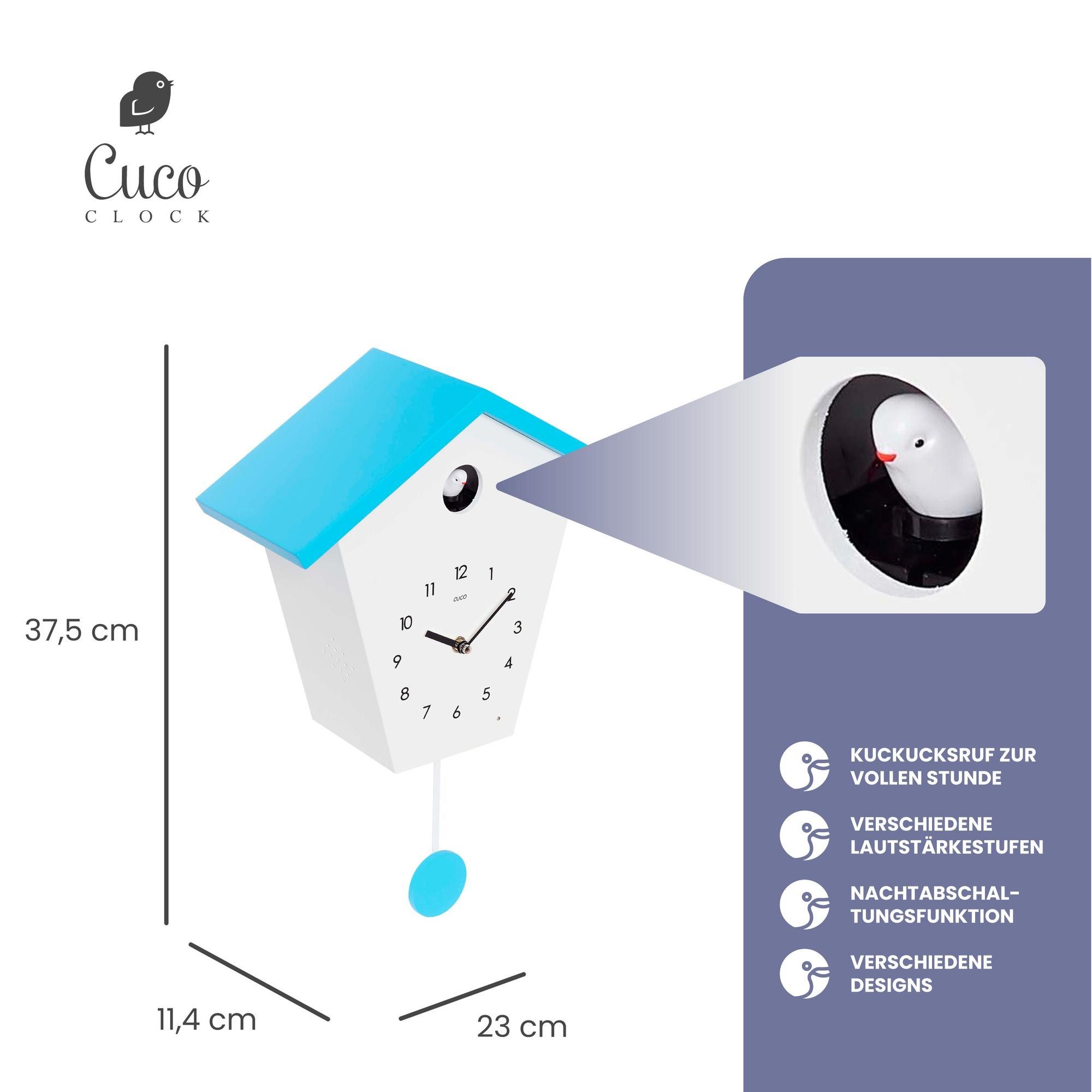 Cuco Clock Wanduhr (mit Nachtruhefunktion, Vogelgezwitscher) günstig online kaufen
