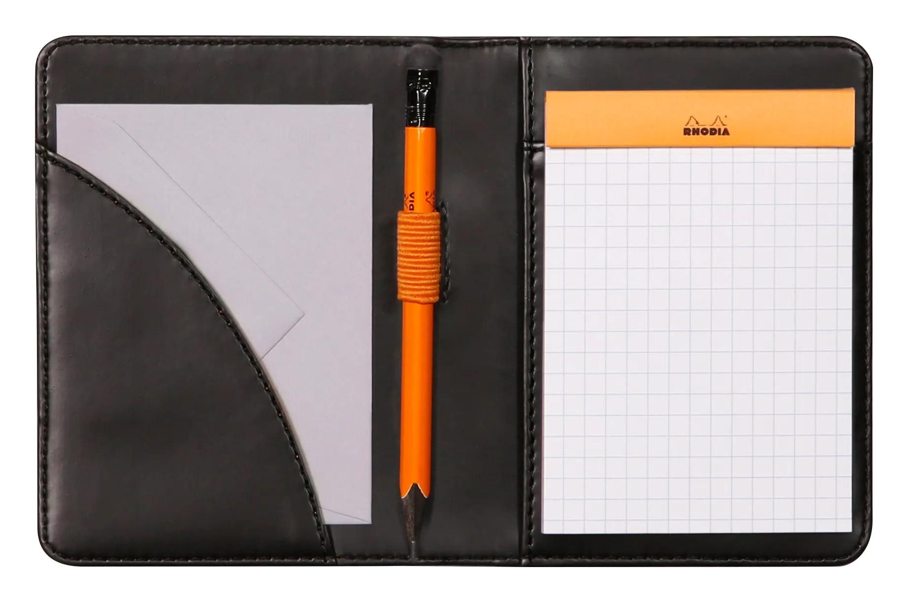 Rhodia Organisationsmappe Mappe für Block oder Notizheft A7, N°11 9,5x12,5 cm Schwarz 211001C, Mappe für Block/Notizheft