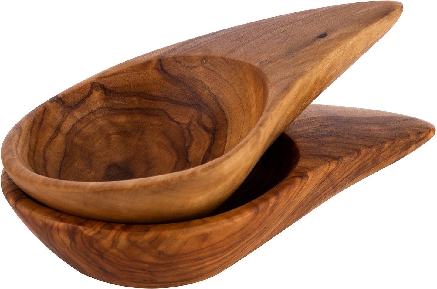 APS Dipschale OLIVE, Holzwerkstoff, (Set, 2-tlg), geöltes Olivenholz, jedes Teil ein Unikat