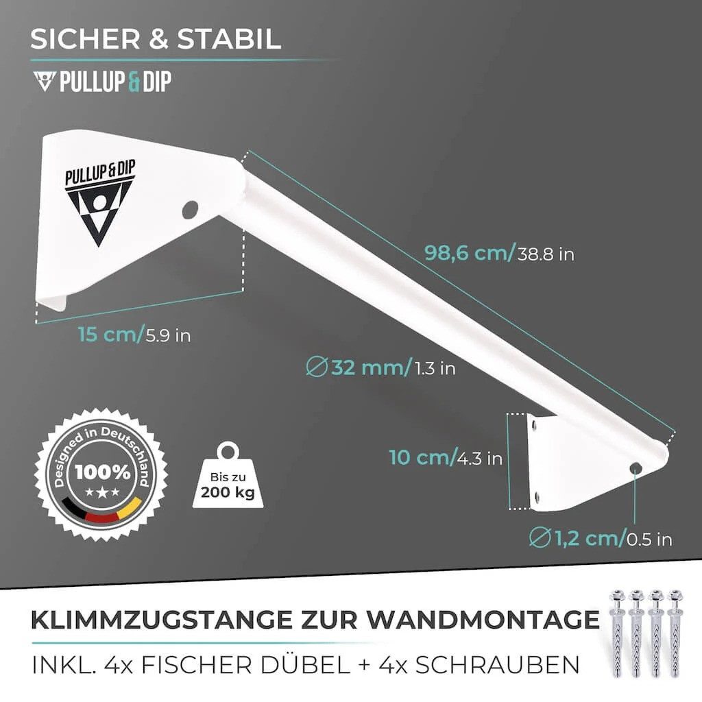 Pullup & Dip Klimmzugstange Klimmzugstange zur Wandmontage über dem Türrahmen (2-tlg)