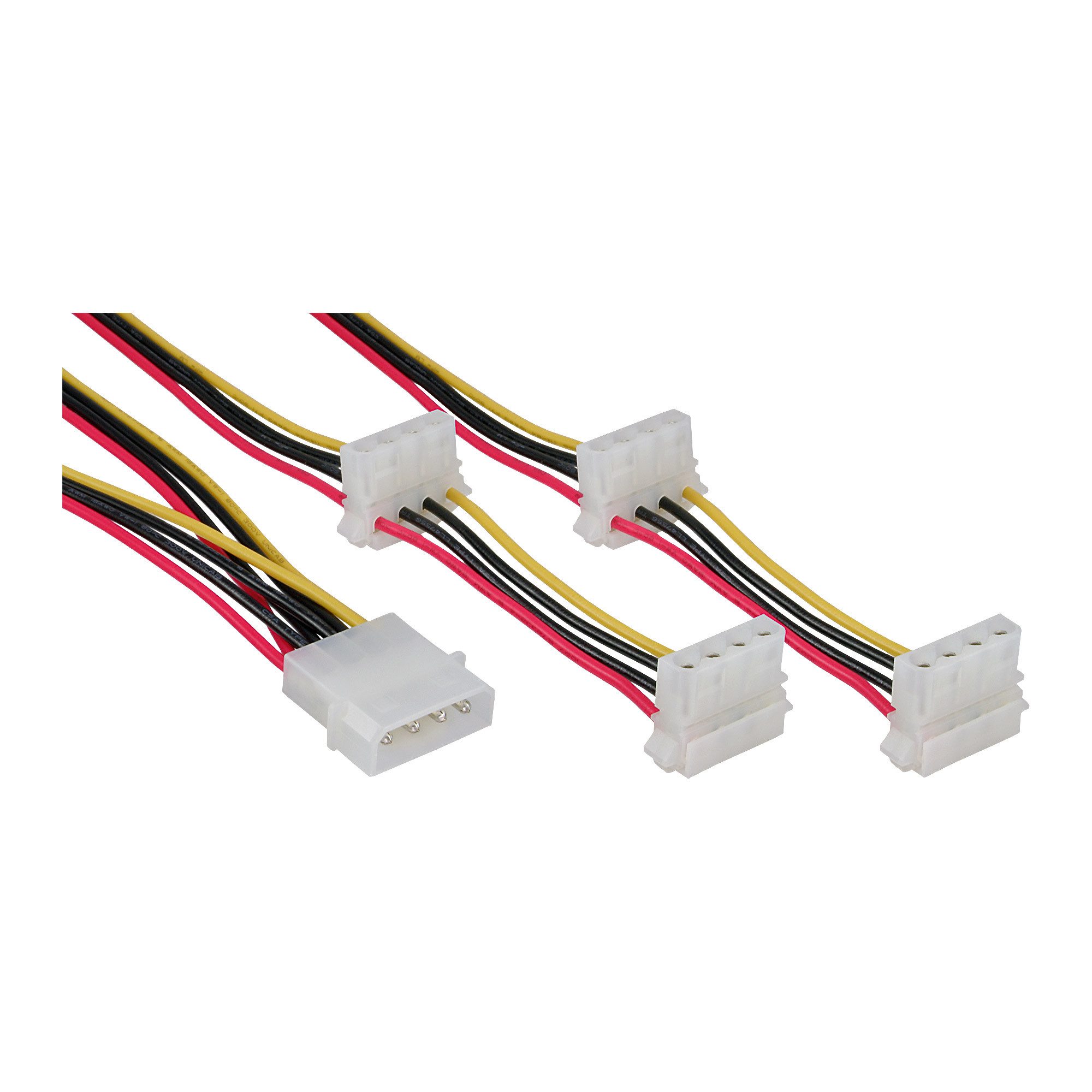 InLine® Strom Y-Kabel intern, 1x 13,34cm (5,25) an 4x 13,34cm (5,25) Computer-Kabel