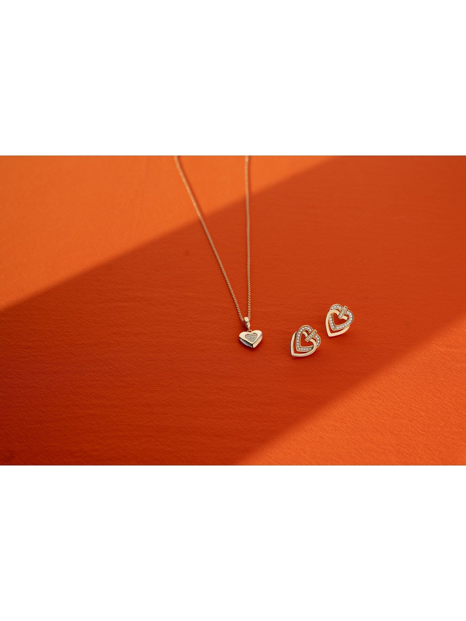 JETTE Silberkette JETTE Damen-Kette 925er Silber 39 Zirkonia Herz, SWING HEART