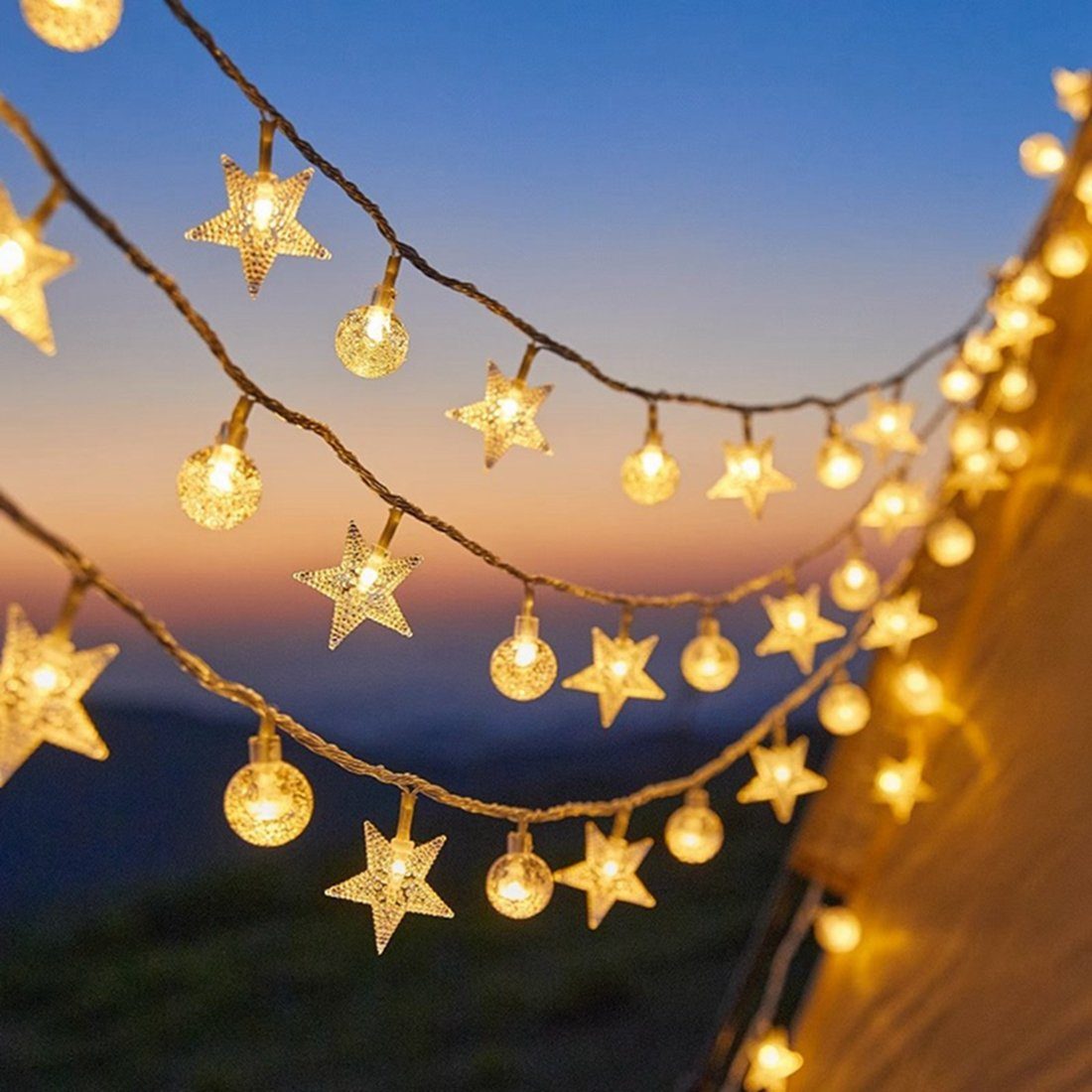 DAYUT LED-Lichterkette Light Warm Star 3m Lights Weihnachtsbaumschmuck, String