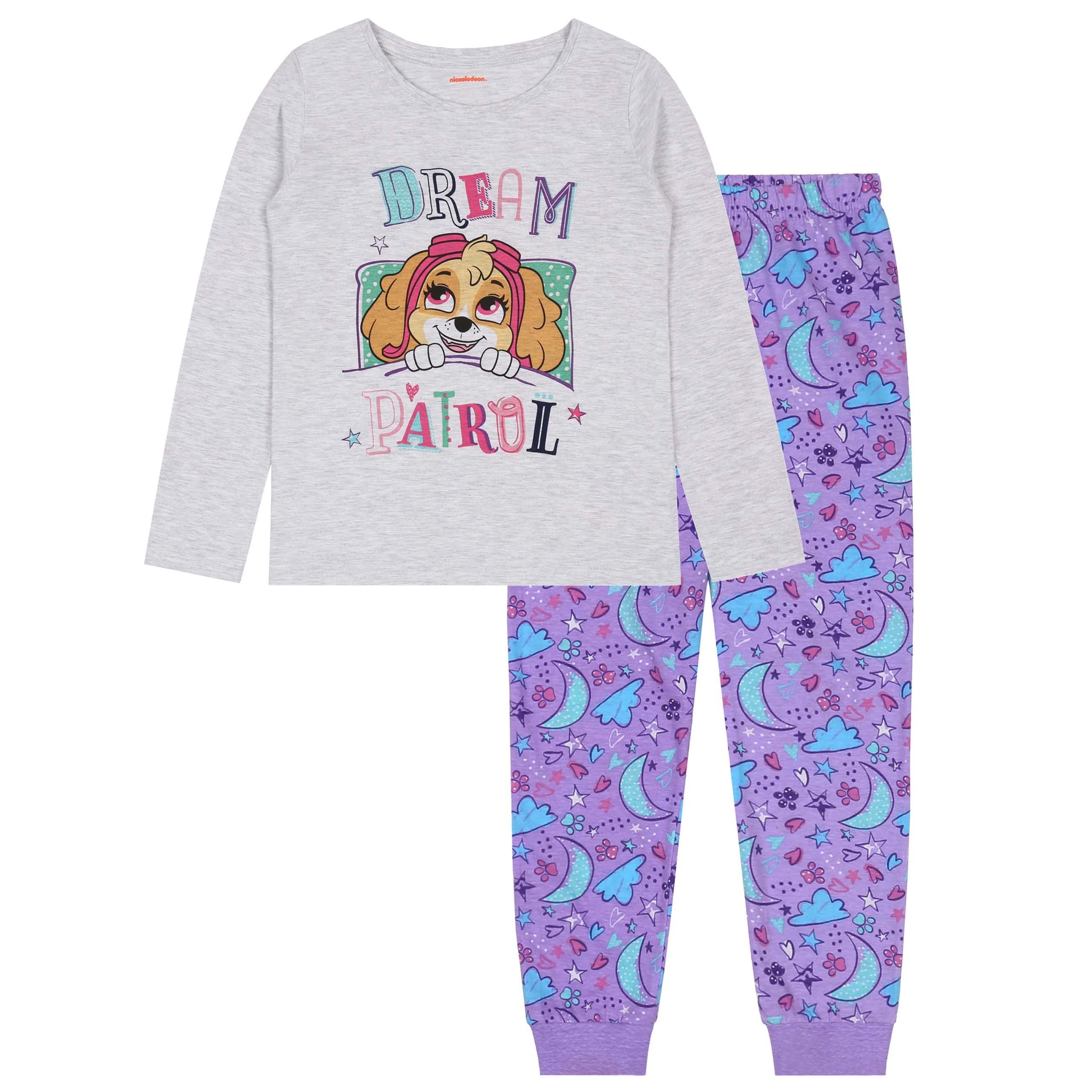 PAW PATROL Schlafanzug PAW Patrol SKYE Mädchen Schlafanzug, grau, lila 3 Jahre, 98
