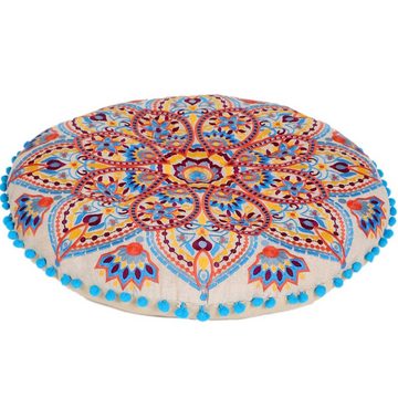 Marrakesch Orient & Mediterran Interior Pouf Orientalische Bodenkissen, Sitzkissen Bunt Hafsa, Hocker, Yogakissen, Handarbeit