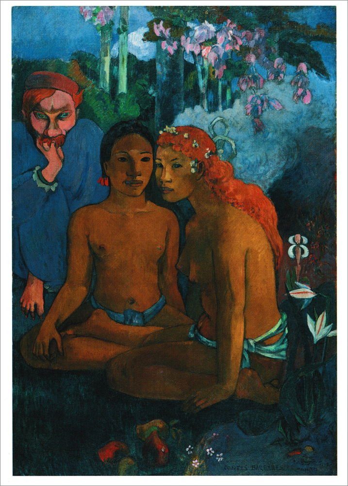 Postkarte Kunstkarte Paul Gauguin "Barbarische Erzählungen"