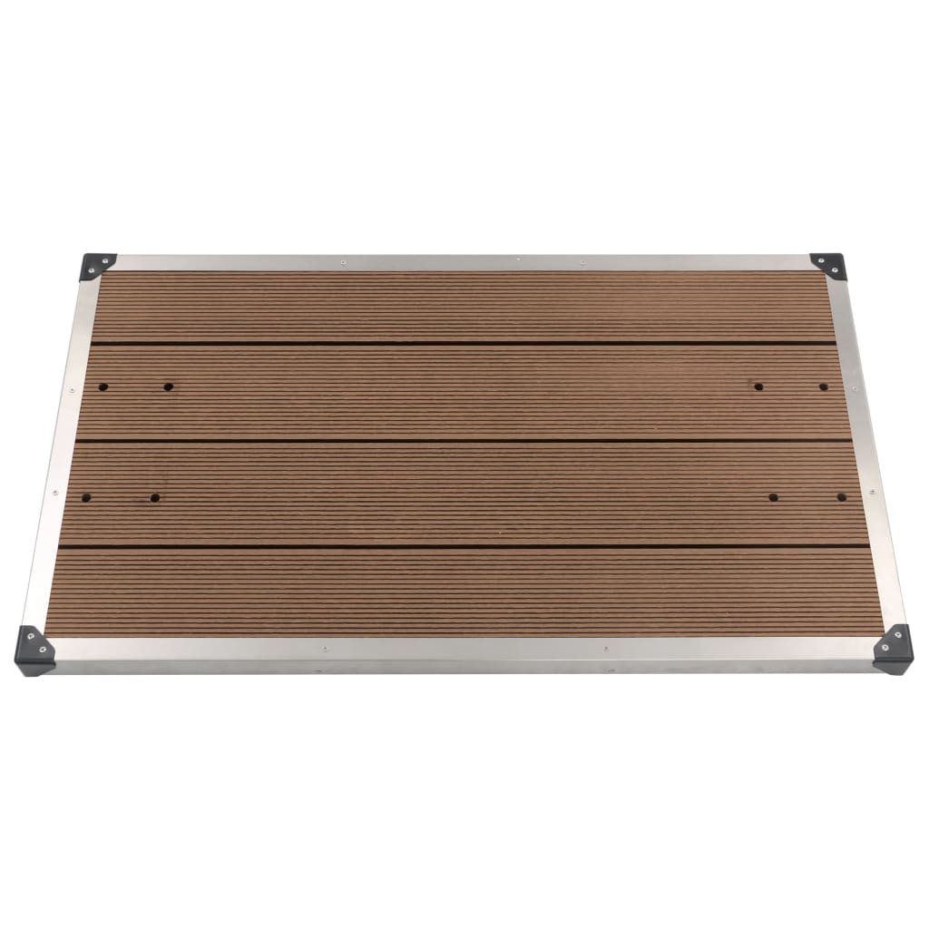vidaXL Gartendusche Bodenelement Garten-Duschwanne WPC Edelstahl 110 x 62 cm Braun
