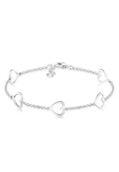 Elli Armband Herz Liebe Cut-Out Basic Trend Romantik 925 Silber