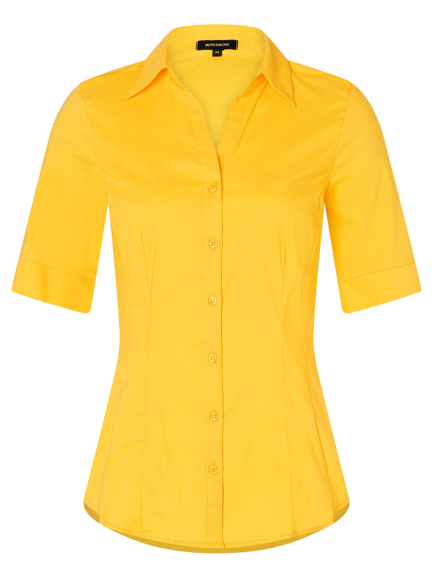 MORE&MORE Kurzarmbluse Baumwollstretchbluse günstig online kaufen