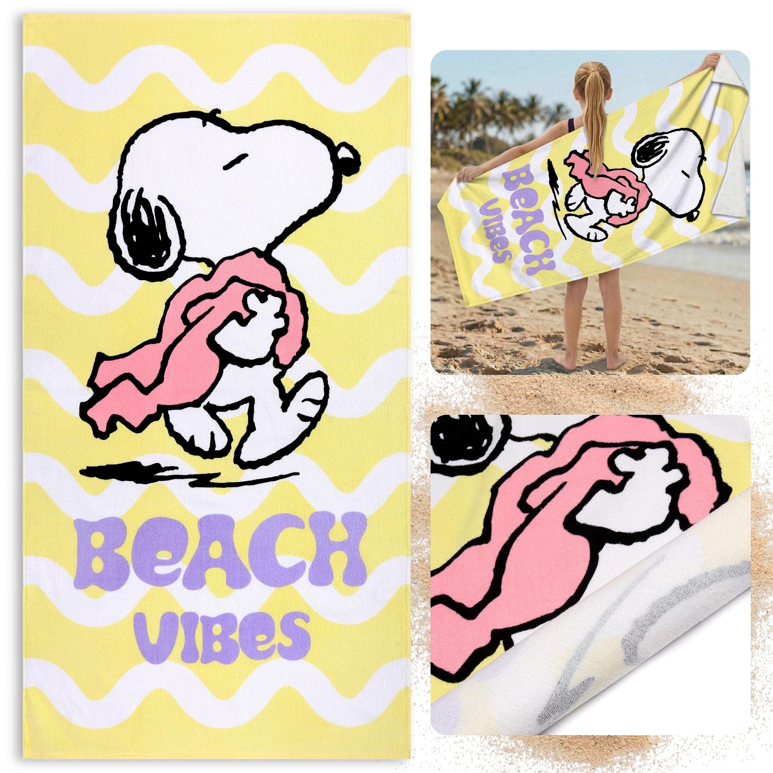 Sarcia.eu Badetücher Peanuts Snoopy Strand- und Badetuch Baumwolle 70x140 cm