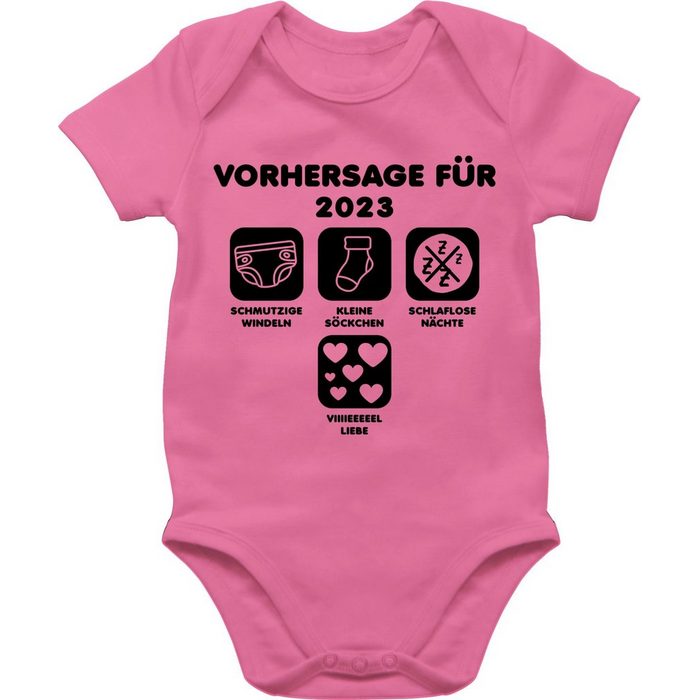 Shirtracer Shirtbody Baby Vorhersage 2023 schwarz - Geburt Geschenke für Baby - Baby Body Kurzarm baby 2023 body