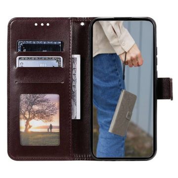 CoverKingz Handyhülle Hülle für Samsung Galaxy A34 5G Handyhülle Flip Case Cover Etui 16,65 cm (6,6 Zoll), Klapphülle Schutzhülle mit Kartenfach Schutztasche Motiv Mandala