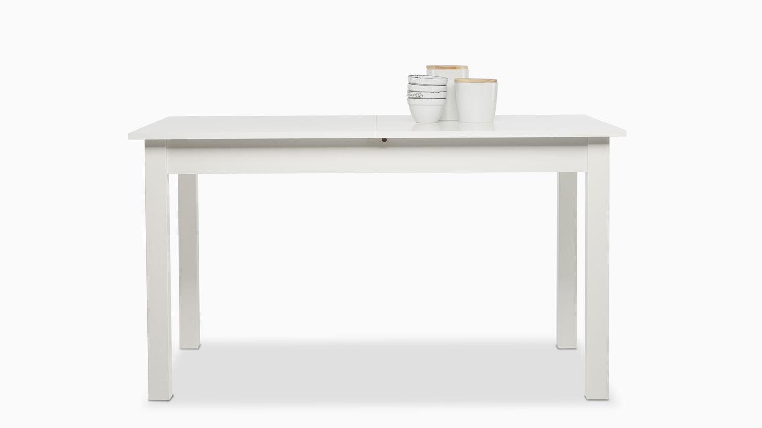 Finori Esstisch Esstisch Coburg Esszimmertisch weiß ausziehbar 140-180 cm, Tischplatte: Melaminbeschichtung mit ABS-Kanten (Dickkante)