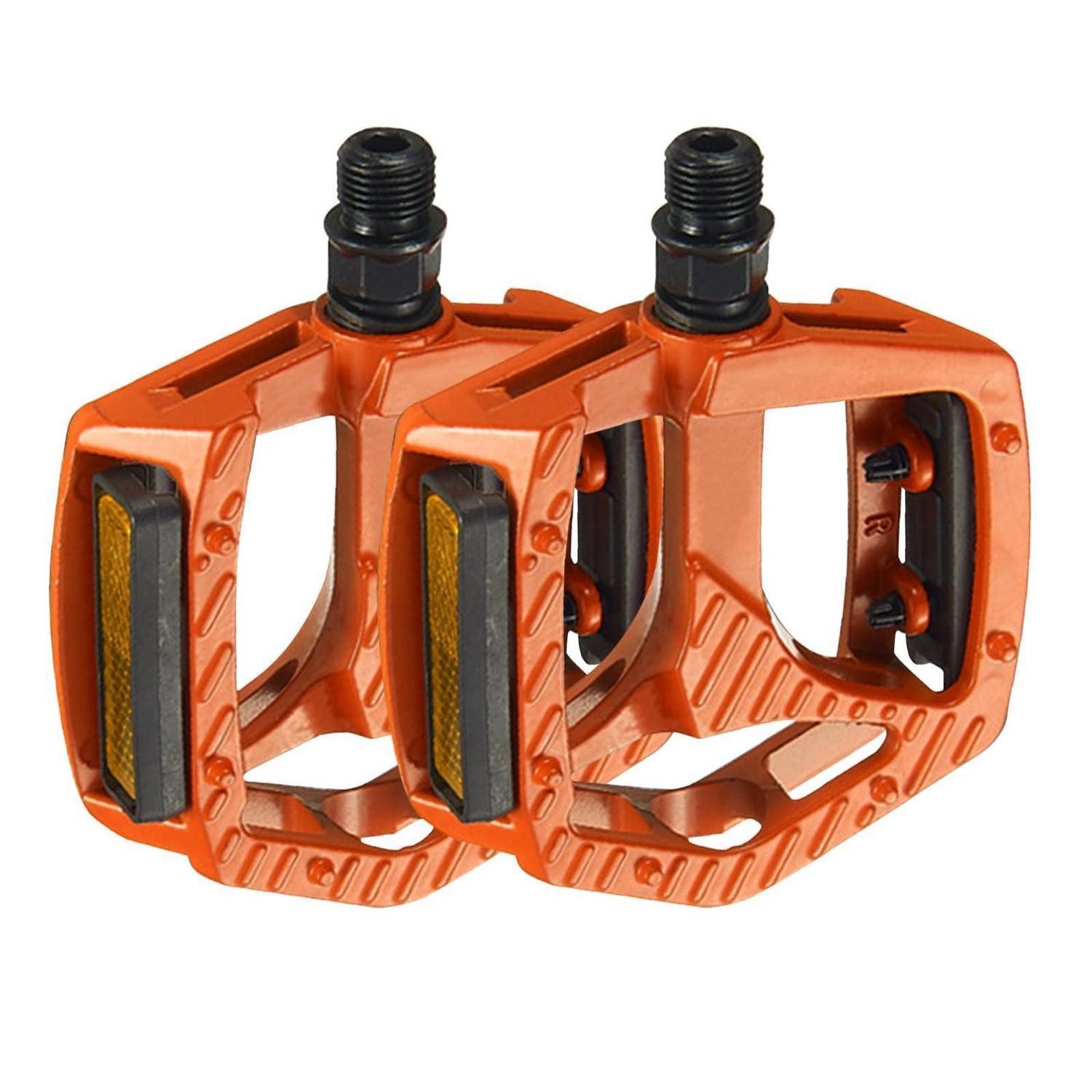 LuxusKollektion Plattformpedale MTB Pedale 9/16" CNC Alu Orange 3 Lager