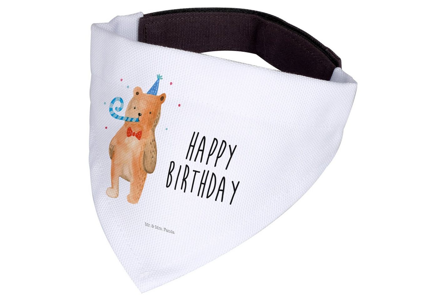 Thumbnail - Mr. & Mrs. Panda Hundefliege Bär Geburtstag - Weiß - Geschenk, Hundehalstuch Waschbar, Happy Birth, Polyester, Weiches D...