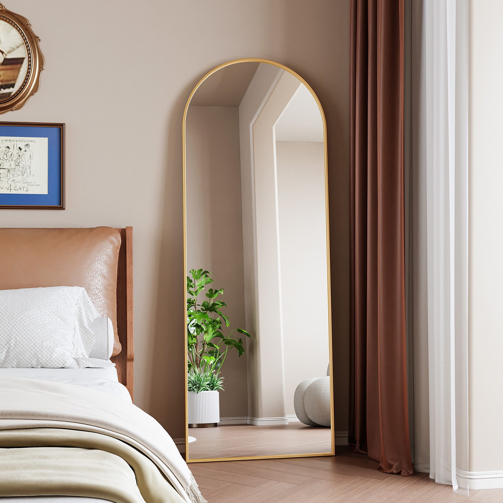 FUROKOY Ganzkörperspiegel Standspiegel mit Ständer, Metallrahmen (Garderobe günstig online kaufen