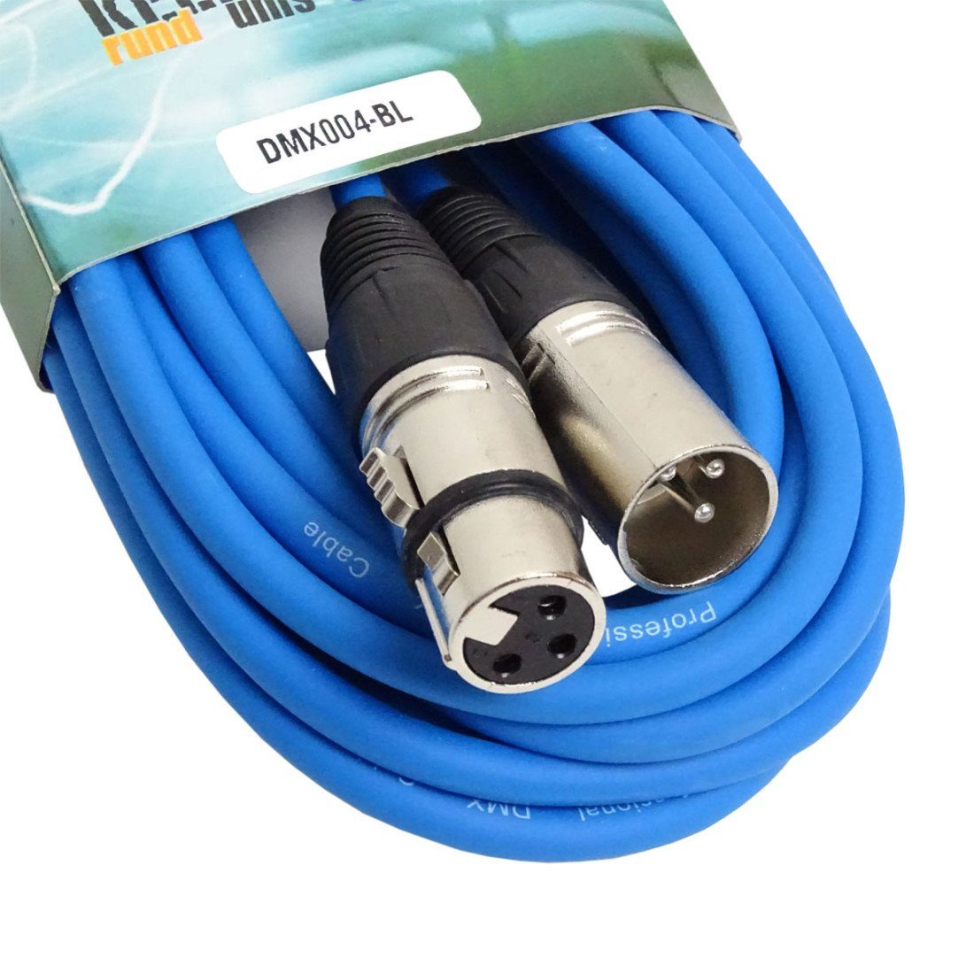keepdrum Elektro-Kabel, 100-Ohm Kabel DMX XLR, Blau 10m Stück 3