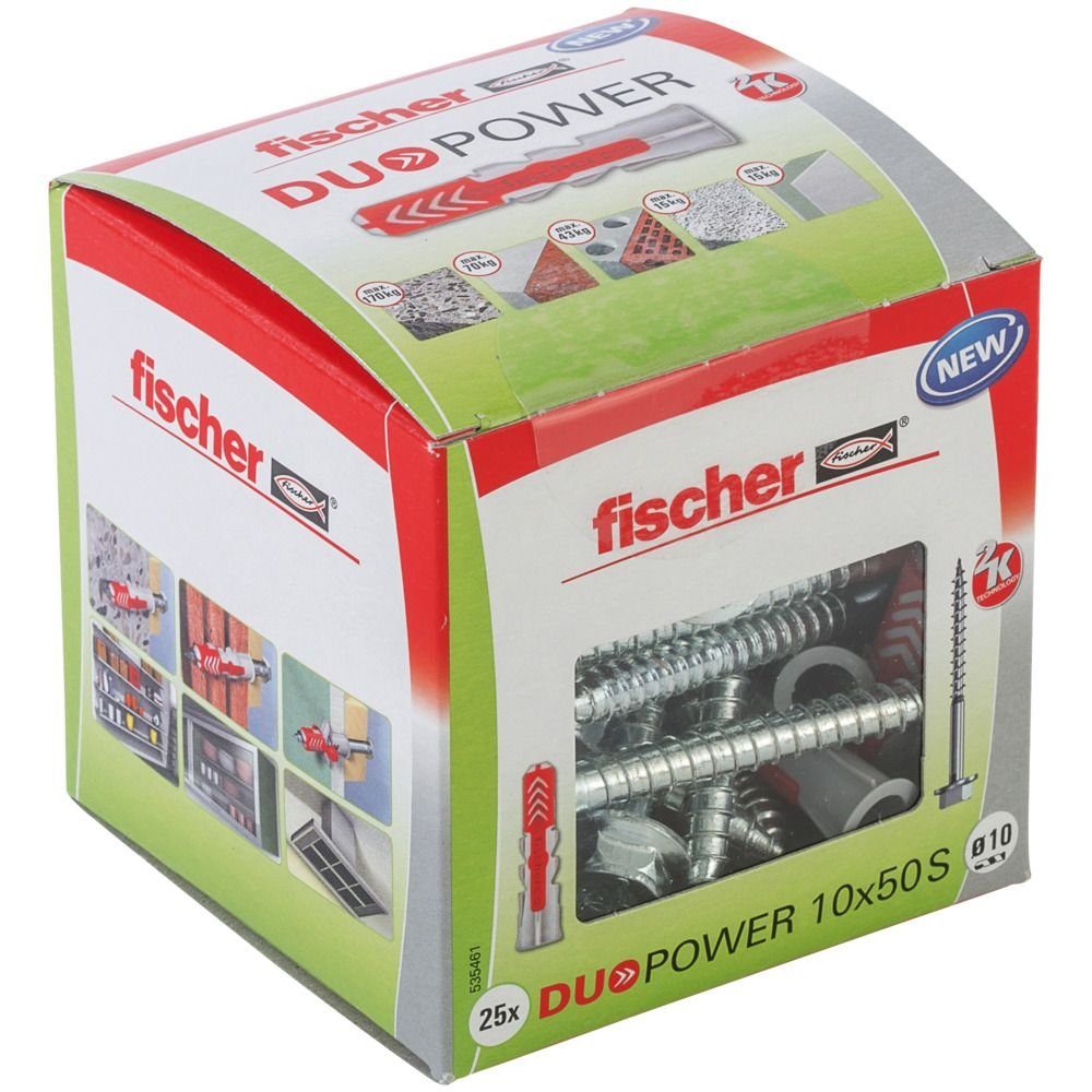 fischer Schrauben- und Dübel-Set Fischer Dübel-Set Duopower 10.0 x 50 mm - 25 Stück