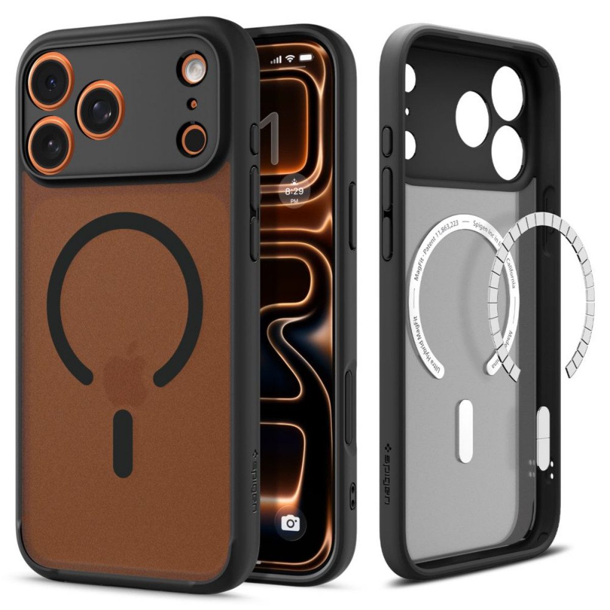 Spigen Handyhülle Ultra Hybrid mit Magnetfunktion Kompatibel mit iPhone 17 Pro Schwarz 6,3, Hybridhülle mit integrierter Magnetfunktion und Schutzrahmen