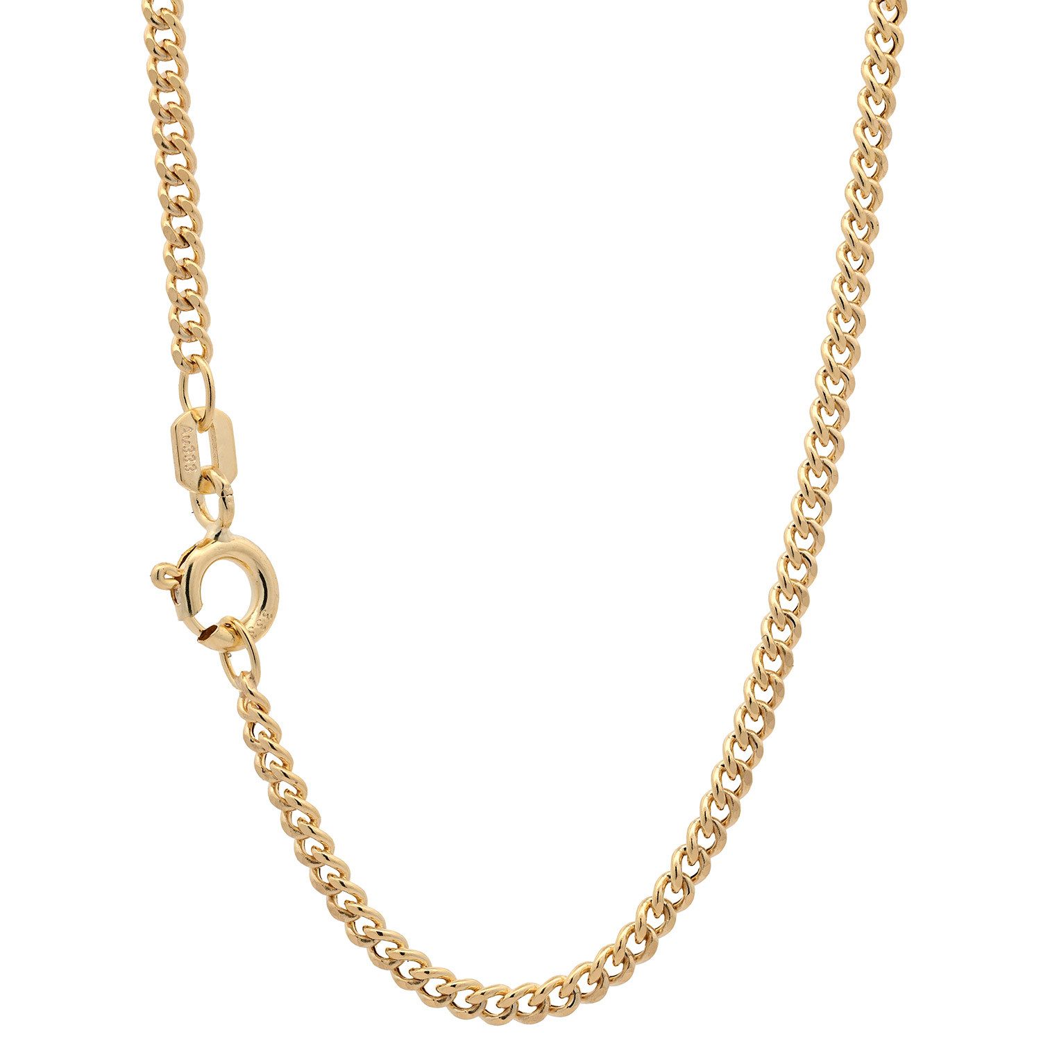 HOPLO Goldkette Goldkette Panzerkette hohl Halskette 2,1mm 42cm 333-8 Karat Gold