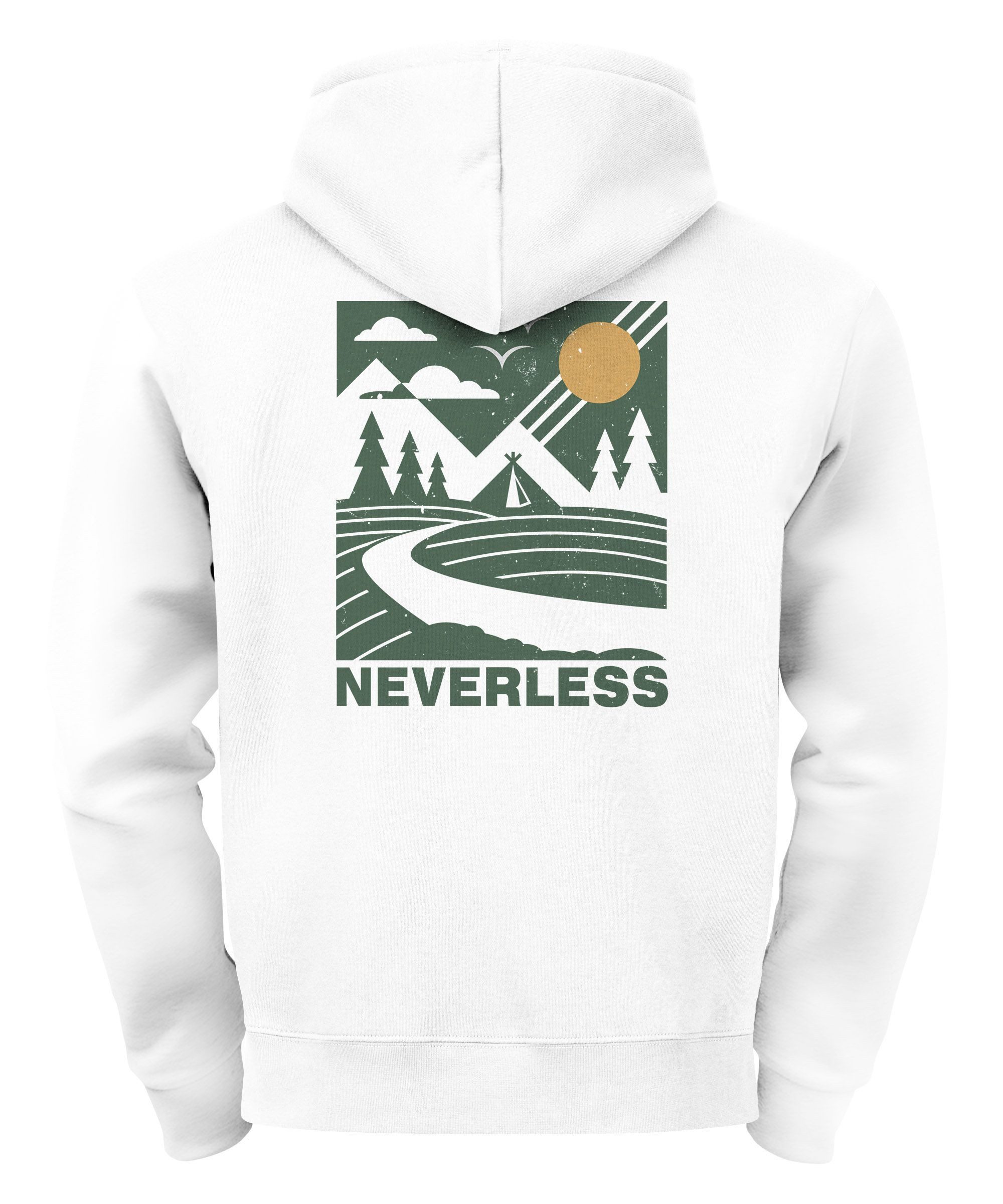Neverless Hoodie Herren Backprint Berge Outdoor Wald Camping Rückenaufdruck günstig online kaufen