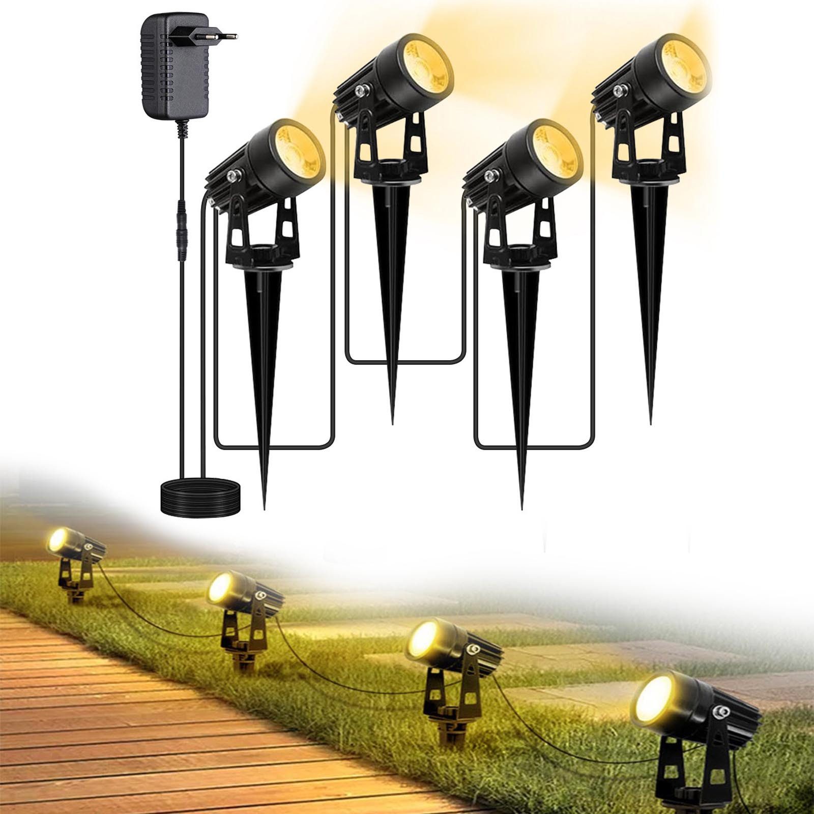 MUPOO LED Gartenstrahler Gartenlampe IP65 Landschaftsleuchten günstig online kaufen