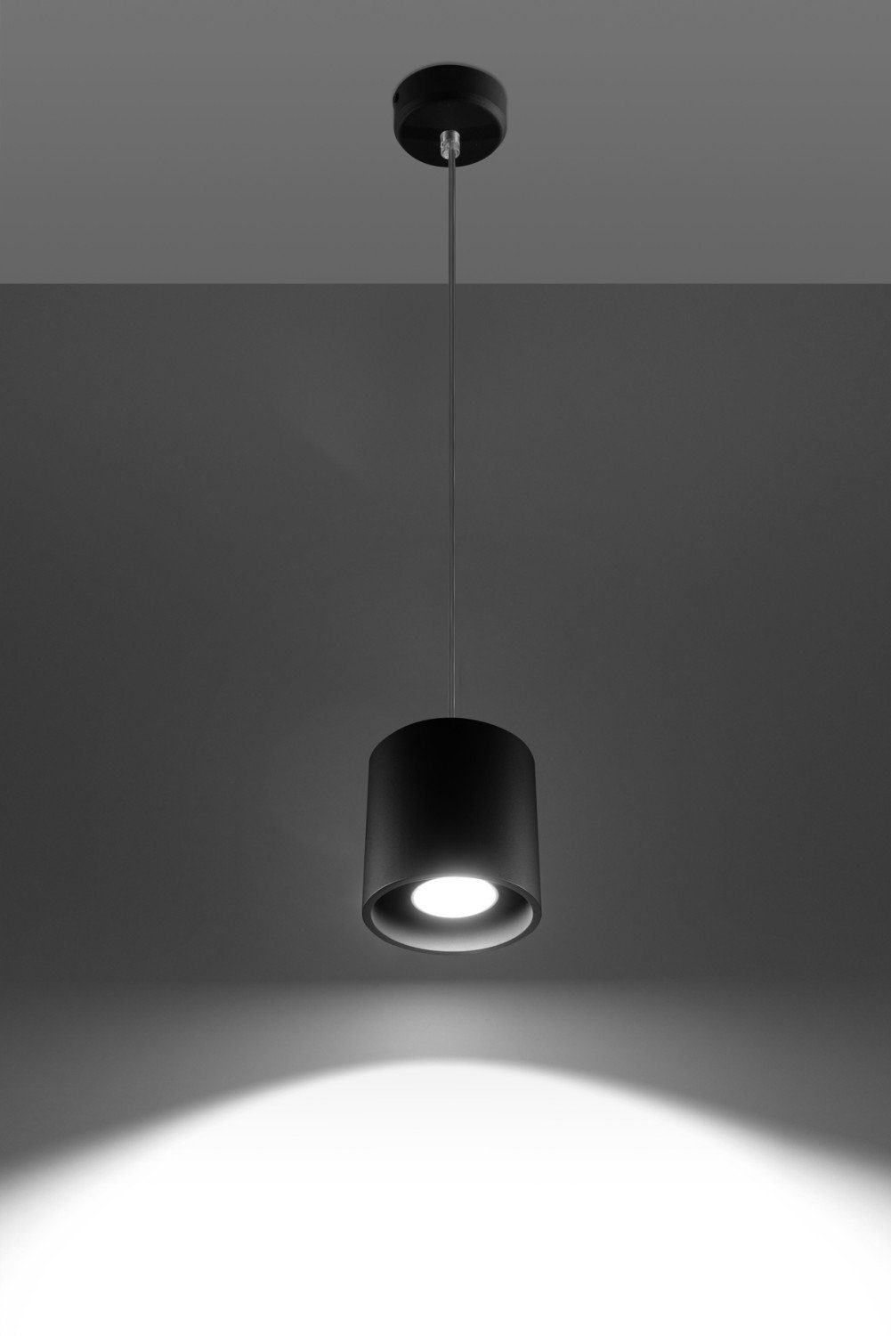 Schwarz Leuchtmittel, Hängelampe Küche Aluminium ohne Flur Zylinder Licht-Erlebnisse zeitlos RODA, Pendelleuchte Esszimmer