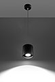 Licht-Erlebnisse Pendelleuchte »RODA«, Hängelampe Schwarz Zylinder Aluminium zeitlos Esszimmer Flur Küche, Bild 3