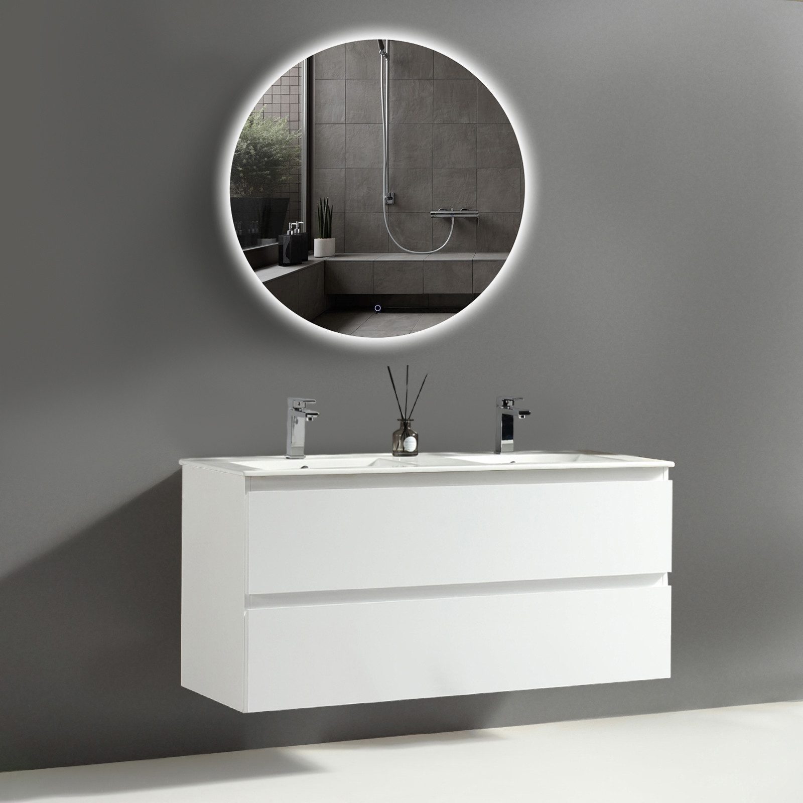 Alpenberger Badezimmer-Set Badezimmer Möbel Badschrank, (Badspiegel günstig online kaufen