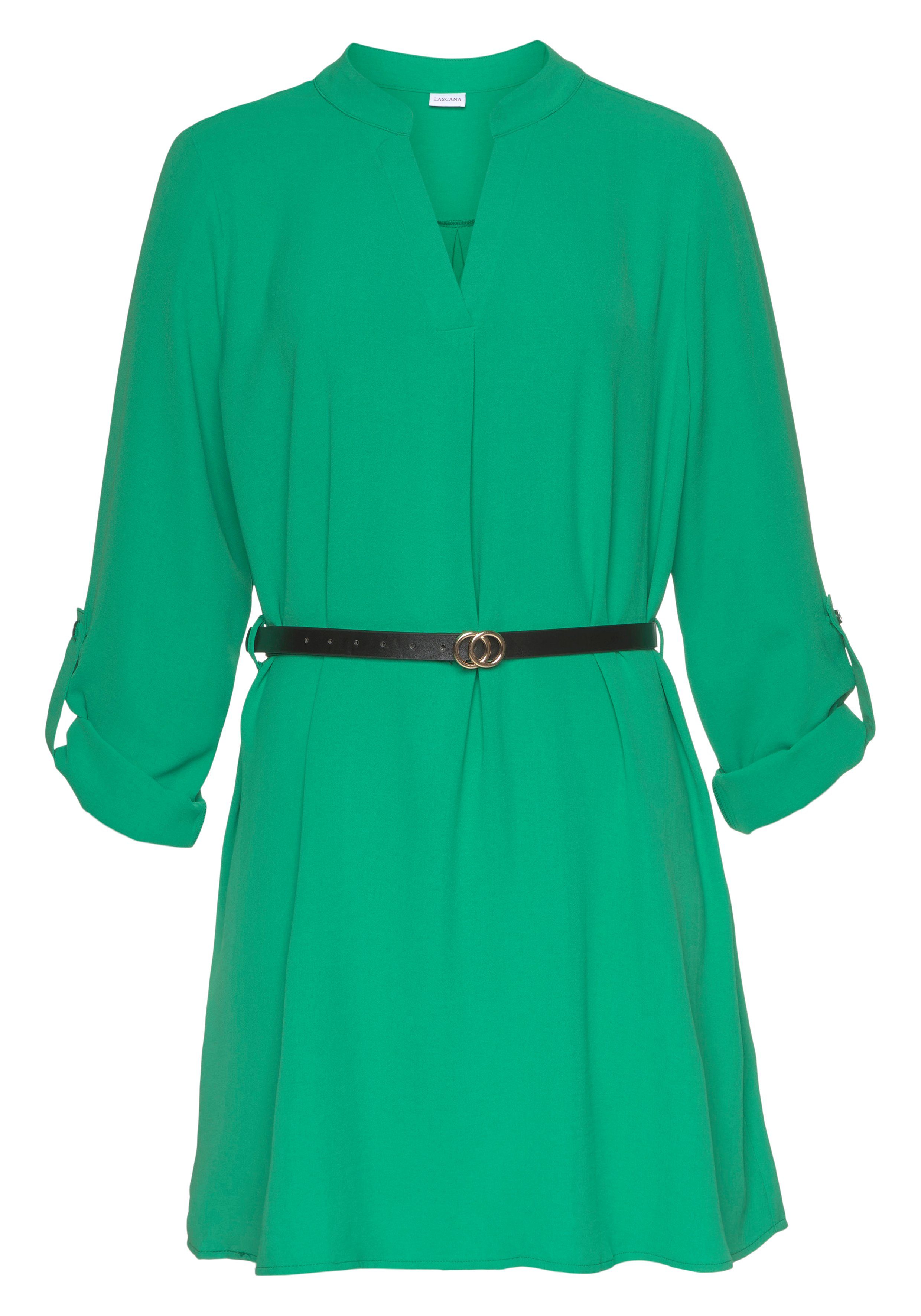 LASCANA Longbluse (mit Gürtel in Lederoptik) günstig online kaufen