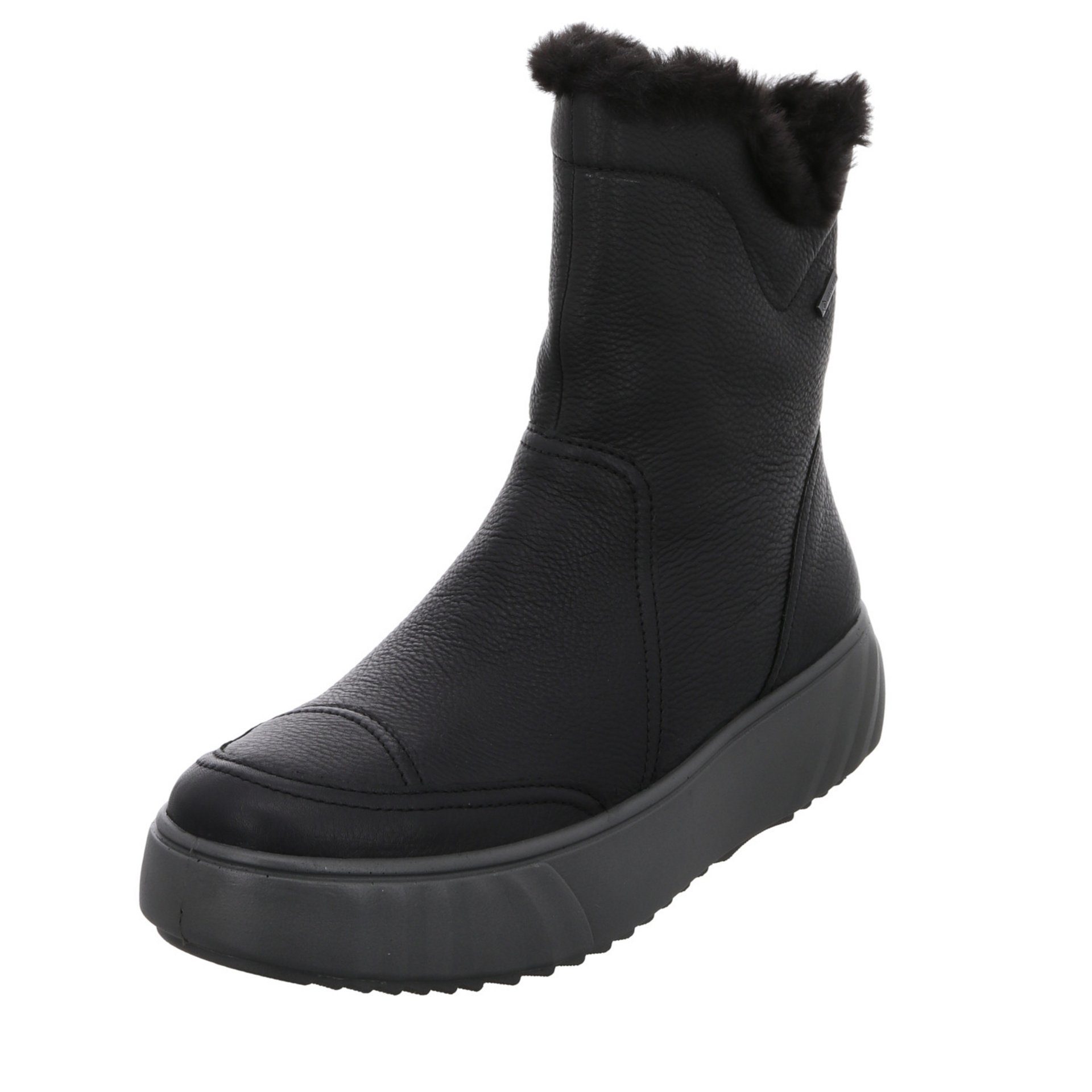 Ara Damen Stiefel Schuhe Monaco Boots Elegant Freizeit Stiefelette Glattleder schwarz 046943