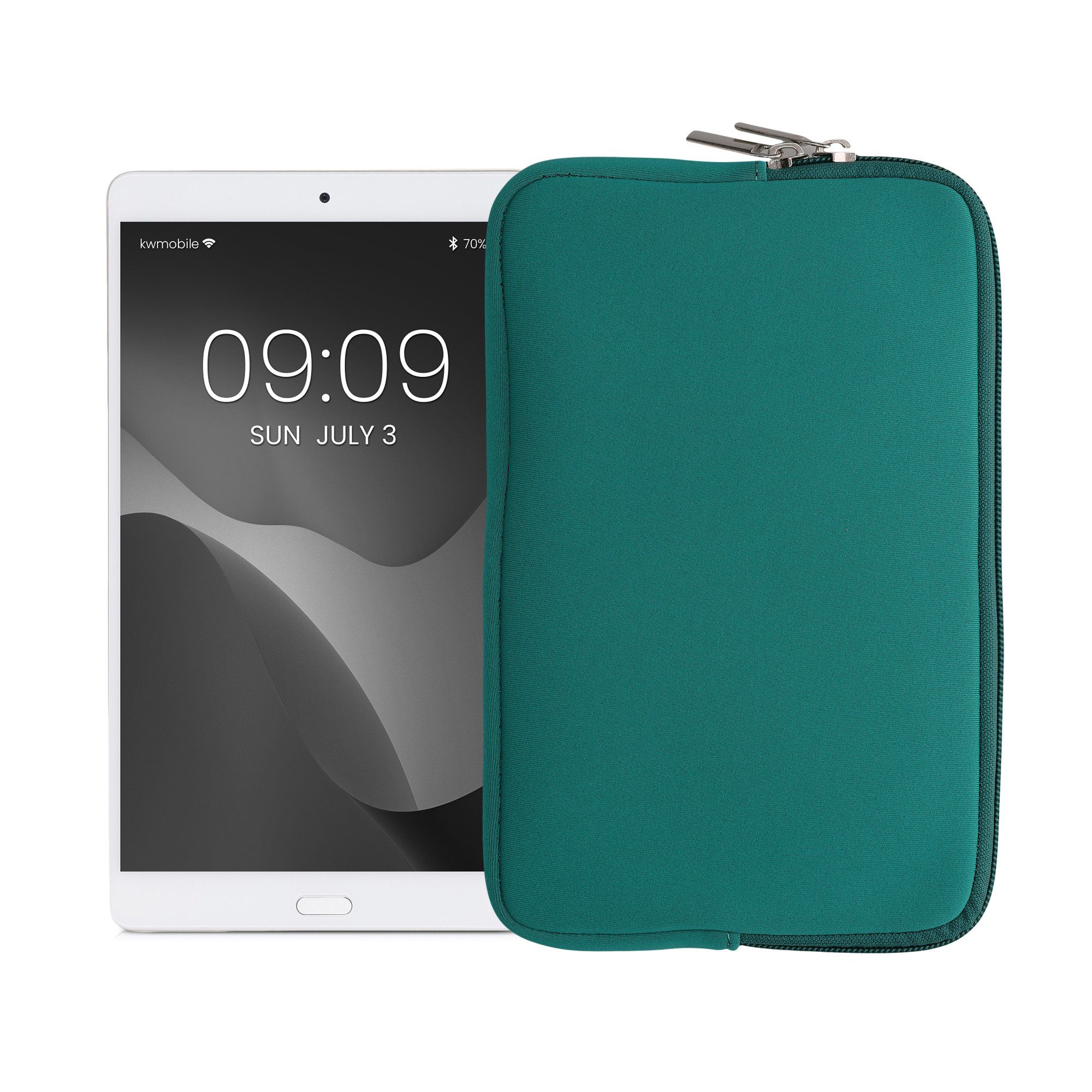 kwmobile Tablet-Hülle Tablet Hülle für 8"-8,4" Tablet, Universal Neopren Tasche Cover Case - Schutzhülle Sleeve in Petrol