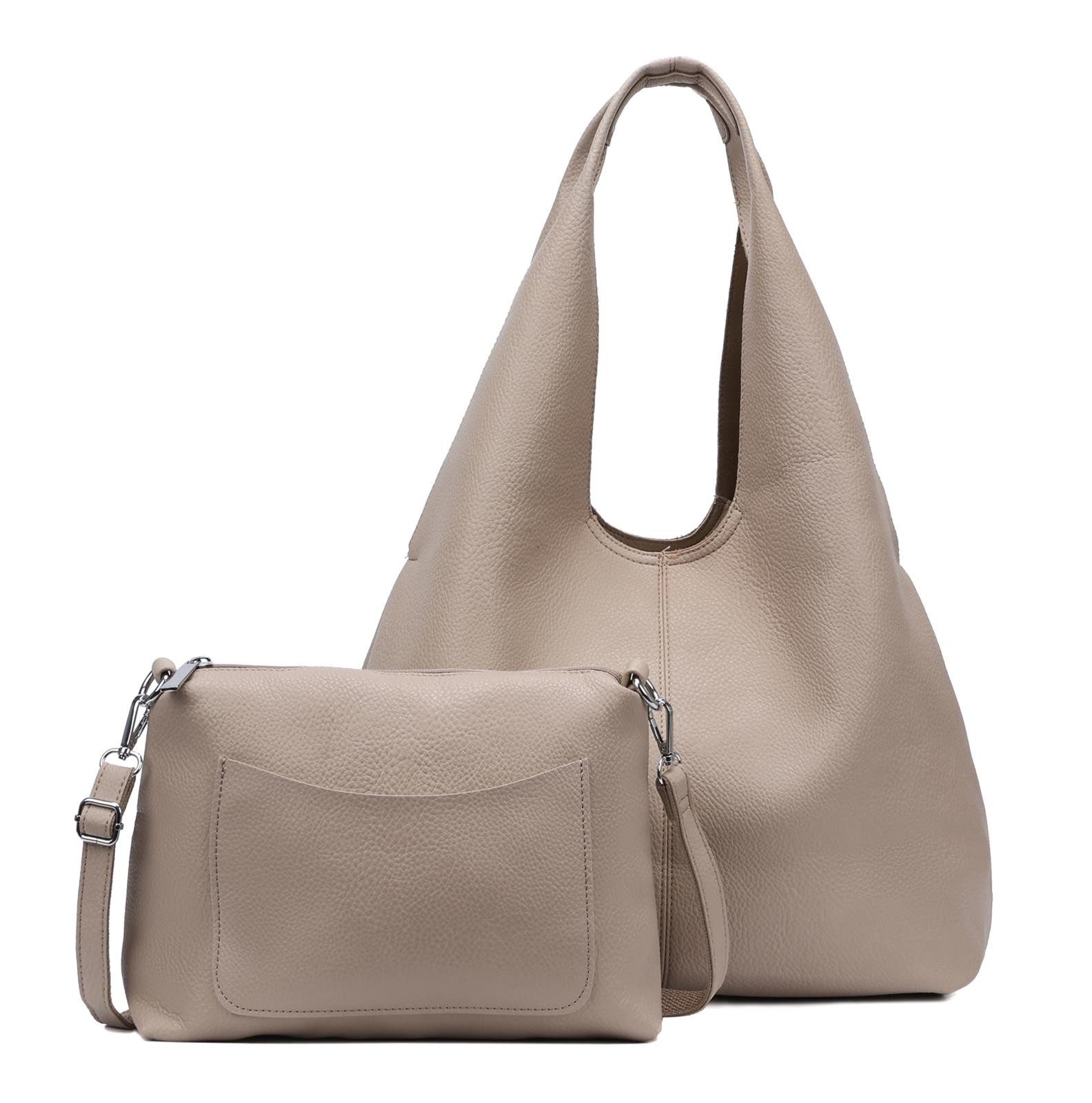 Schultertasche DAMEN XXL SHOPPER Set HOBO Cross Over Body Bag Umhängetasche Beutel
