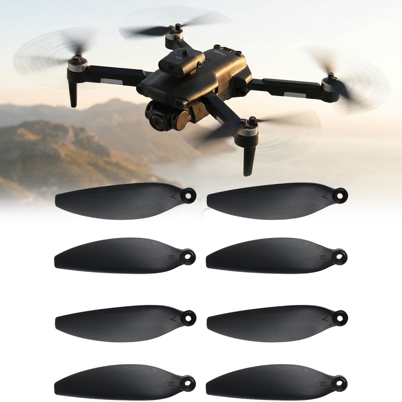 Casativo Ersatz-Rotoren-Set, 4 Propellerpaare für Falt-Quadrocopter CH11374 Zubehör Drohne (4 Paare, 4x Propellerpaare für Drohne Robuste Ersatz-Rotoren für stabilen Flug)