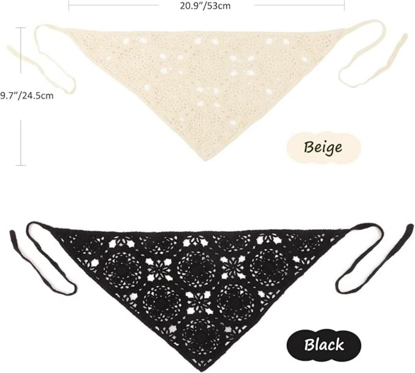 Coonoor Stirnband 2 Stück Damen Boho Stirnbänder Dreieck Kopftücher Bandanas – Bild 5 von 5