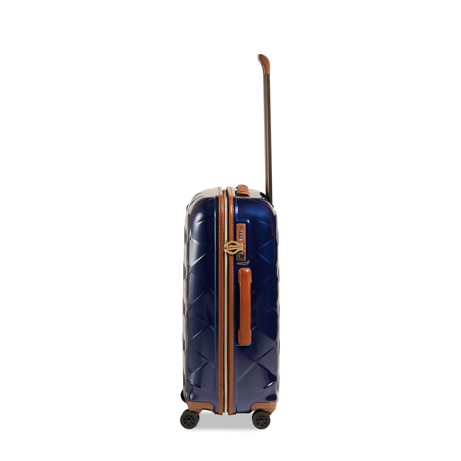 blue M 4 Trolley 36 Hartschalen-Koffer Rollen - (bis 66cm), Rollen Leather&More Stratic