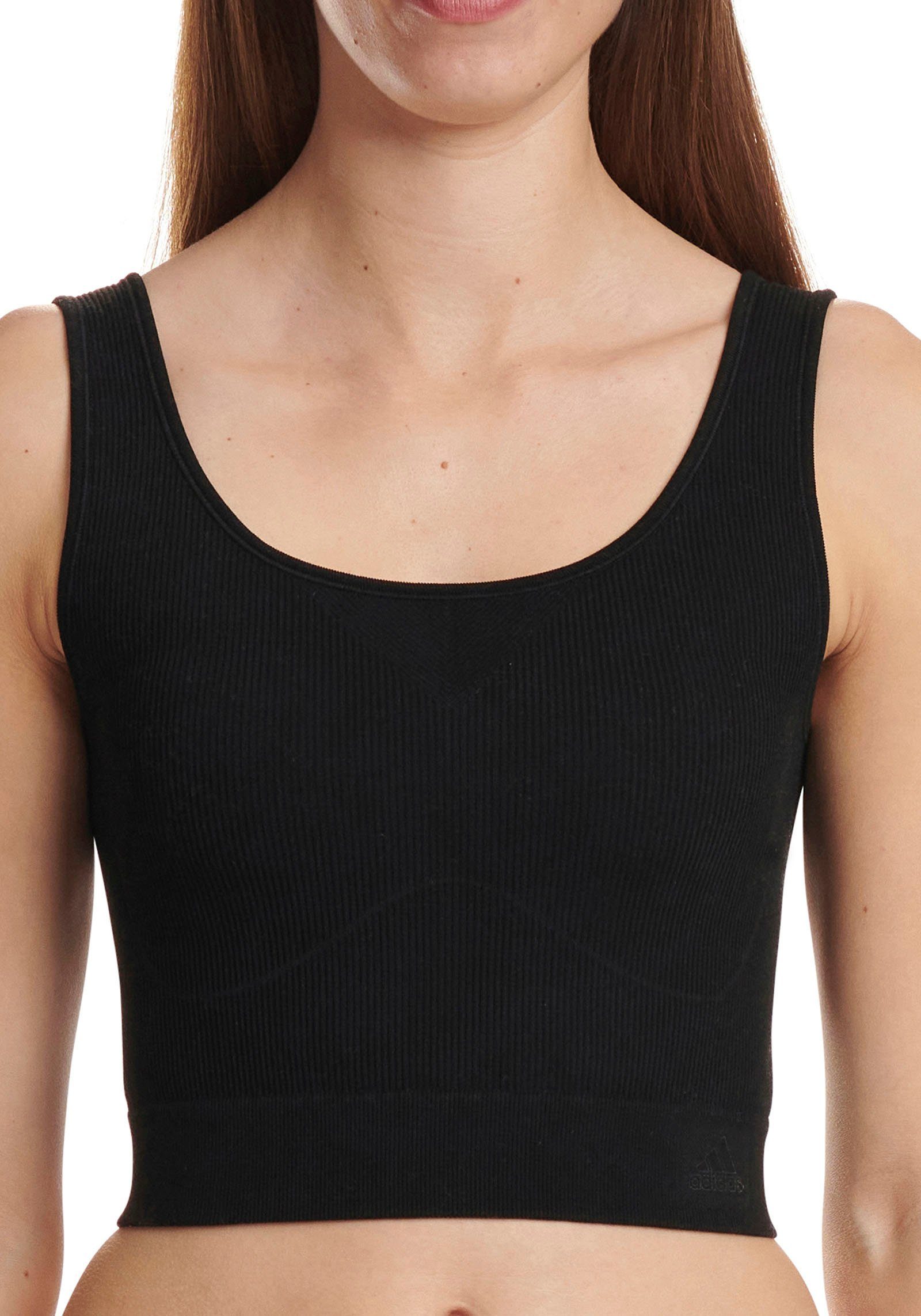 Super günstiger Ausverkauf! adidas Sportswear Unterhemd Cropped Top Stretch Nahtloser schwarz