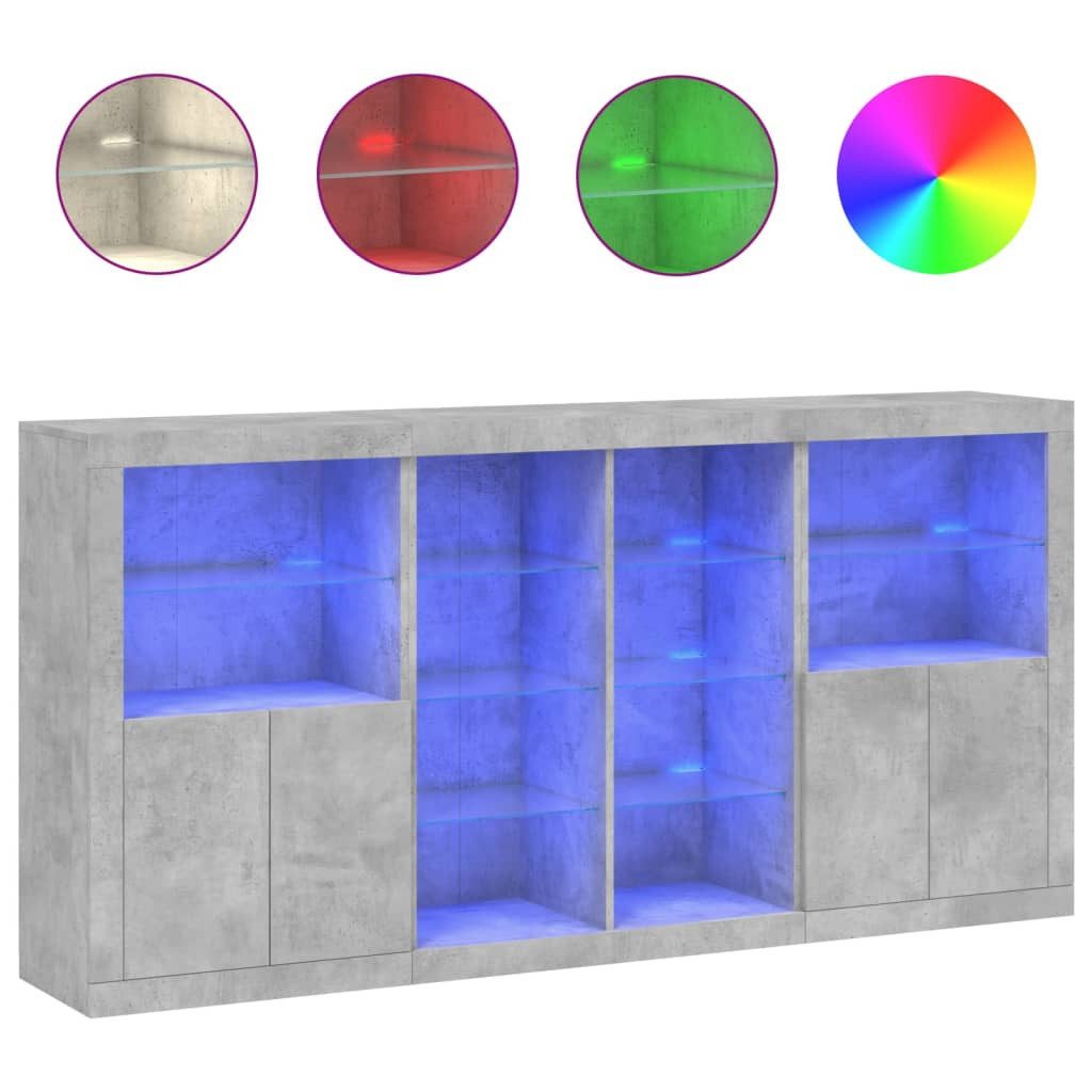 vidaXL Sideboard Sideboard mit LED-Leuchten Betongrau günstig online kaufen