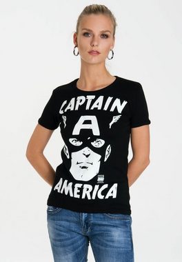 LOGOSHIRT T-Shirt Captain America – Portrait mit lizenziertem Originaldesign
