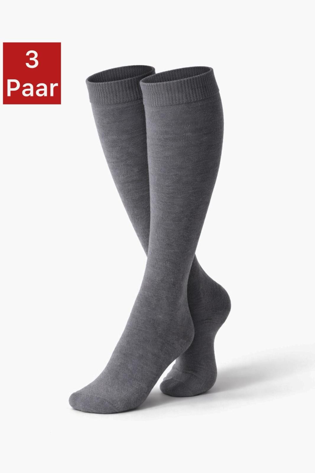 NERS Kniestrümpfe für Kinder (3 Paar) aus Baumwolle Ohne drückende Naht, Komfortbund (3-Paar, 3 Paar) Für Mädchen und Jungen, atmungsaktiv, hautfreundlich