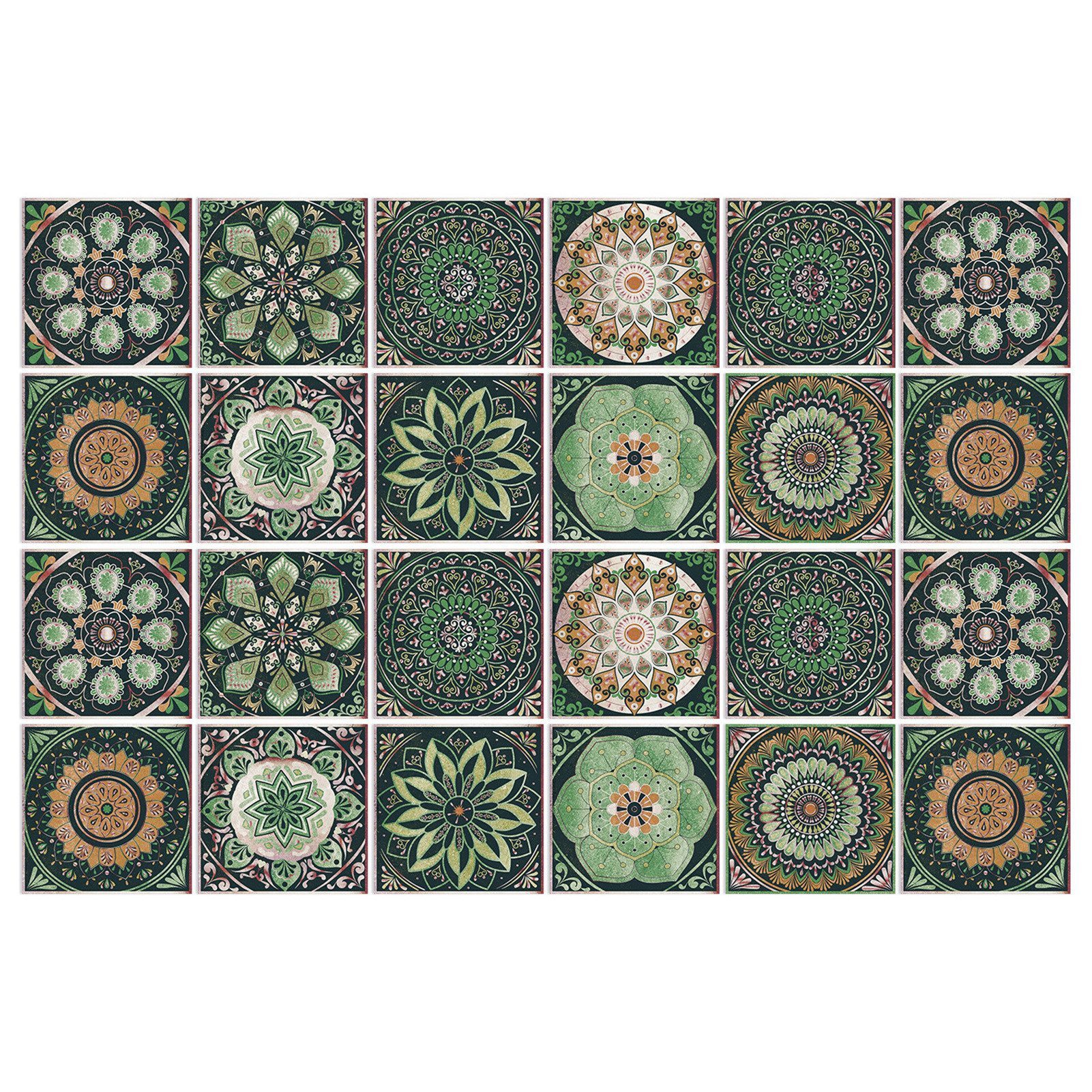 Jumpeak Fliesenaufkleber Klebefliesen,aufkleber weihnachten,selbstklebende fliesen,boho deko (Kombination, Selbstklebende PVC-Wandtattoos (24er-Set)10x10,15x15,20x20), klebefliesen küche,klebefliesen bad,Weihnachtsdeko,Wanddeko,Wanddeko