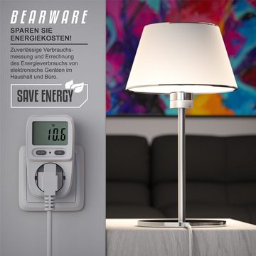 BEARWARE Energiekostenmessgerät, Stromverbrauchszähler mit Kindersicherung, Power Meter