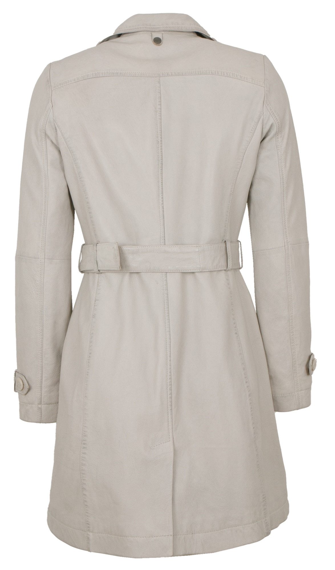 Mauritius Ledermantel MWLeonne Mauritius - Damen Trenchcoat Ledermantel Lammnappa ivory