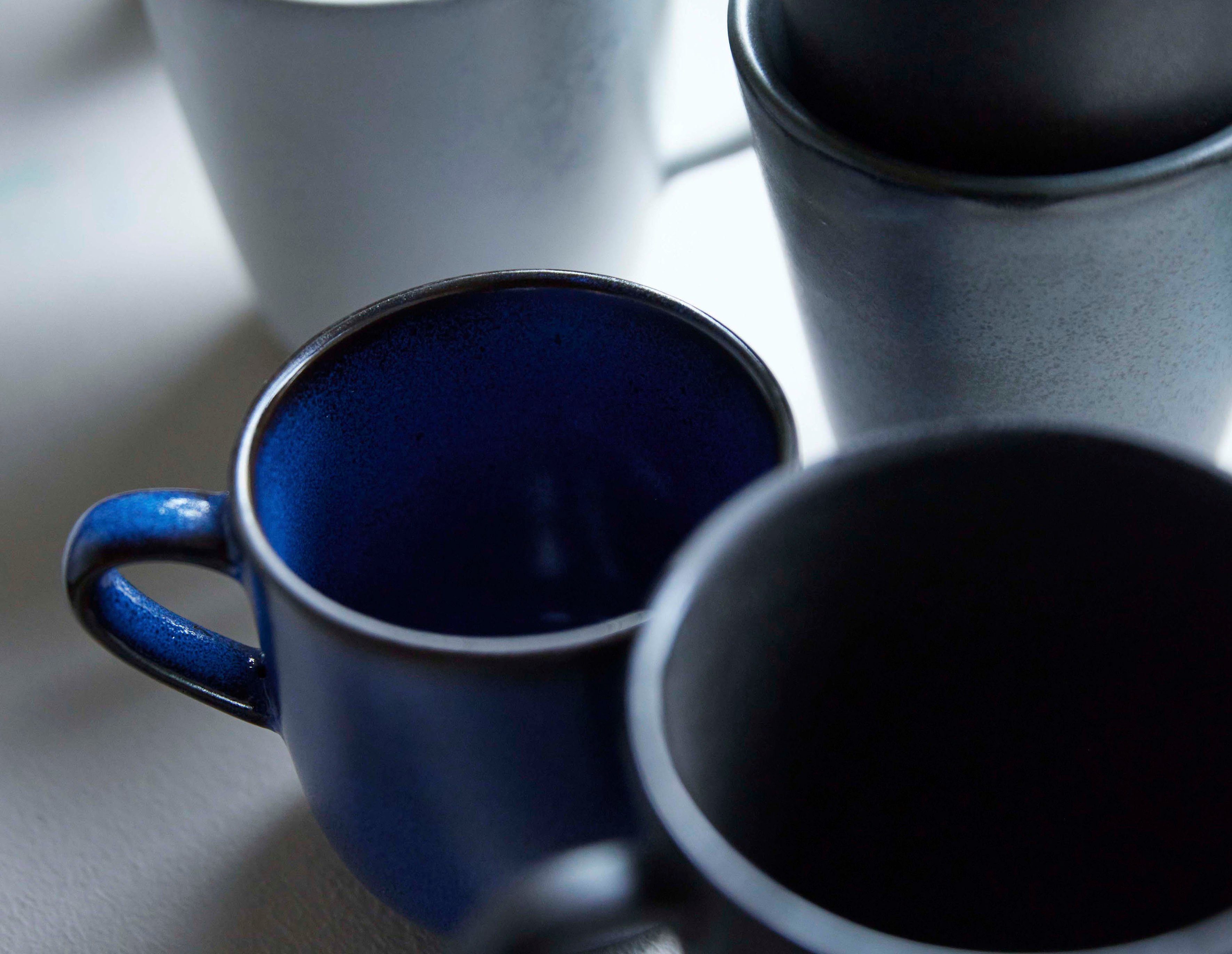 Tasse Steinzeug, cl, RAW Blue, 6-teilig Midnight 20 aida