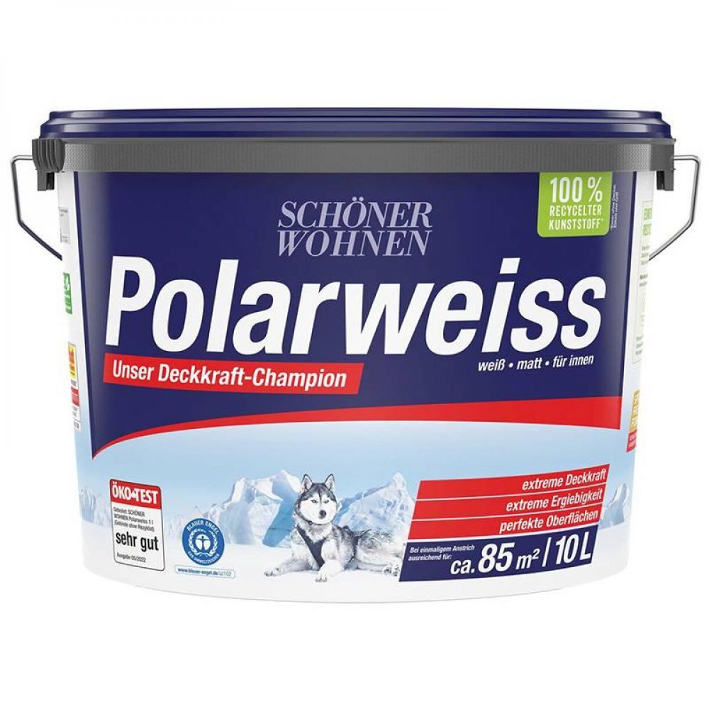 SCHÖNER WOHNEN FARBE Wandfarbe Schöner Wohnen Polarweiss 10 Ltr. weiss extreme Deckkraft Innendisper