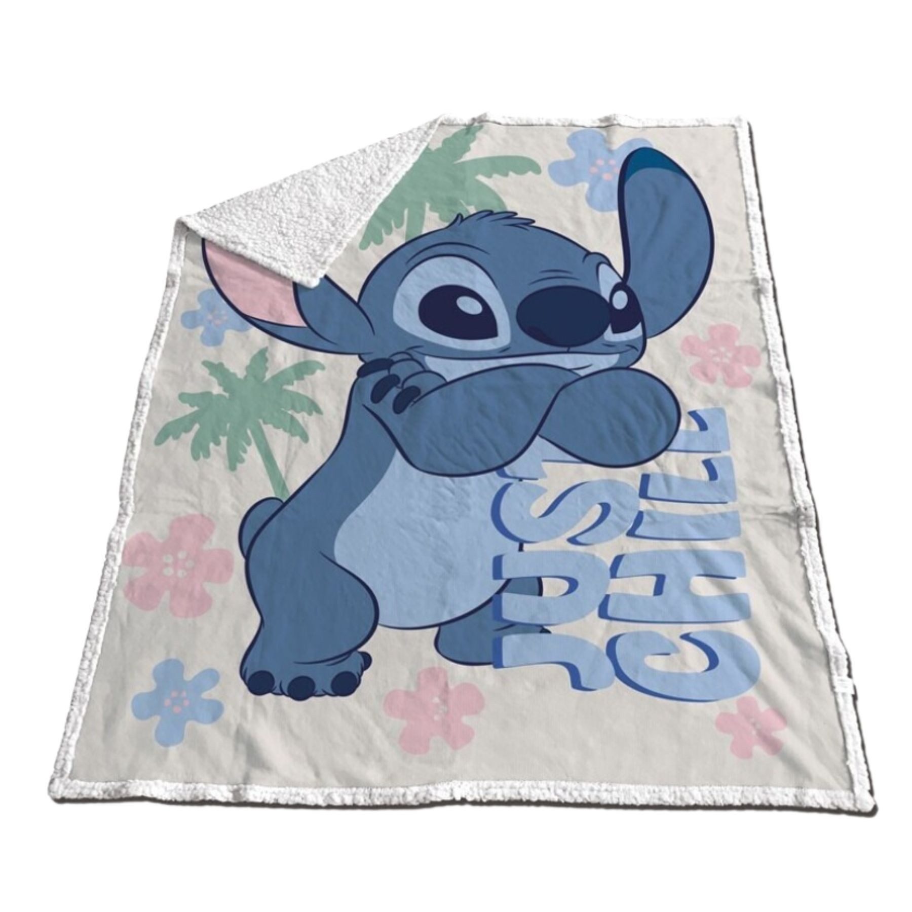 Wohndecke Fleecedecke Sherpa Kuschelige Disney-Decke für Kinderzimmer, Lilo & Stitch