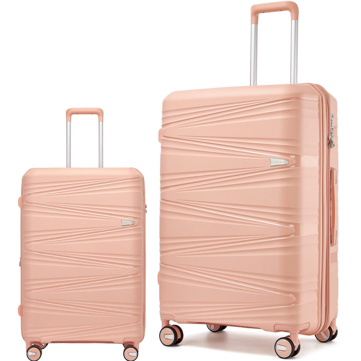 Kofferset Polypropylen (M,XL) Hartschalen-Koffer, Rollkoffer 2-teiliges Set
